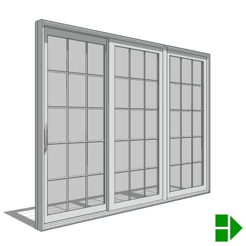 CAD Drawings BIM Models Pella Corporation 250 Series Sliding Patio Door, OOX-XOO