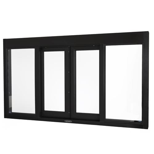 CAD Drawings BIM Models Quikserv BP-7236E / BP-7241E Bi-Parting Automatic Sliding Transaction Window