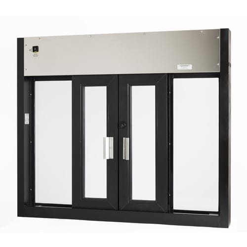 CAD Drawings BIM Models Quikserv BP-4841E Bi-Parting Automatic Sliding Transaction Window