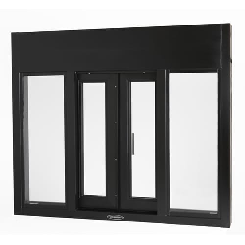 CAD Drawings BIM Models Quikserv BP-4841E Bi-Parting Automatic Sliding Transaction Window