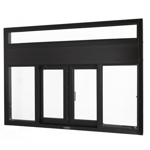 CAD Drawings BIM Models Quikserv BP-7252E Bi-Parting Automatic Sliding Transaction Window