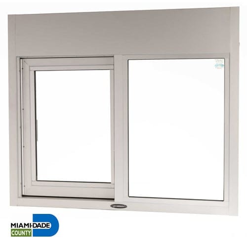 CAD Drawings BIM Models Quikserv SS-4035E-IP Automatic Side Sliding Hurricane Impact Window