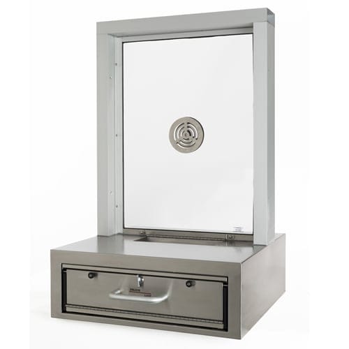 CAD Drawings BIM Models Quikserv Ticket Window/Drawer Combo, Transaction Window and Pizza Drawer