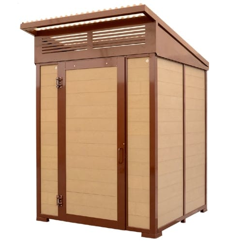 CAD Drawings BIM Models Wishbone Site Furnishings The "Forest" Wheelchair Accessible Outhouse Building