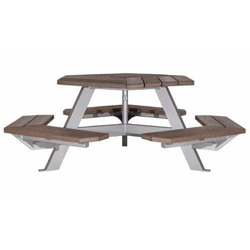 CAD Drawings BIM Models Wishbone Site Furnishings Bayview Hexagonal Picnic Table