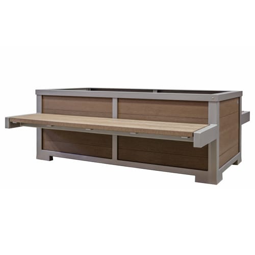 CAD Drawings BIM Models Wishbone Site Furnishings Rutherford Rectangular Planter Bench