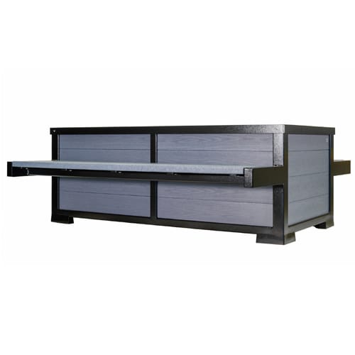CAD Drawings BIM Models Wishbone Site Furnishings Rutherford Rectangular Planter Bench