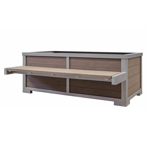 CAD Drawings BIM Models Wishbone Site Furnishings Rutherford Rectangular Planter Bench