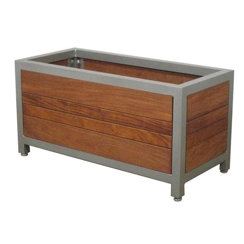 CAD Drawings BIM Models Hauser Industries Inc. 48'' Skyline Planter With Tropical Wood Slates