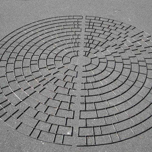 Stamped Asphalt: Circle - Pattern Paving Products - CADdetails