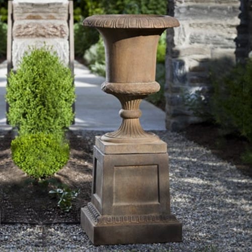 CAD Drawings BIM Models Campania International Cast Stone Collection: Jefferson Cast Stone Urn and Pedestal