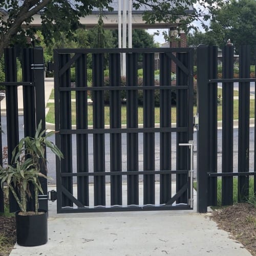 CAD Drawings BASTEEL Perimeter Systems Infinity Single Swing Gate