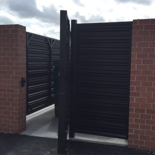 CAD Drawings BASTEEL Perimeter Systems Infinity Single Swing Gate