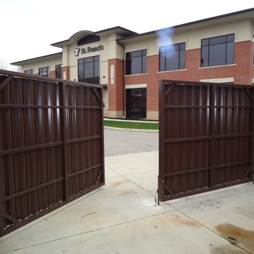 CAD Drawings BASTEEL Perimeter Systems Infinity Double Swing Gate