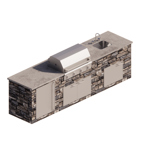 CAD Drawings BIM Models Kindred Outdoors & Surrounds Signature Kitchens: Metropolitan ( Linear 12' )