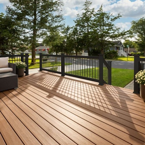 Slanted Overlook Railing Overlook Composite Railing - RDI Railing - CADdetails