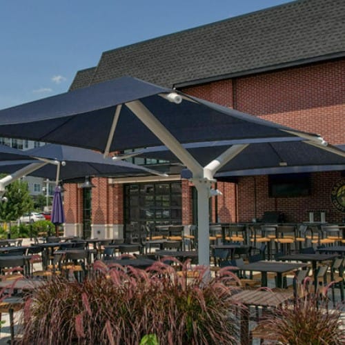 Double Offset Single Post Pyramid - Shade Systems, Inc. - CADdetails