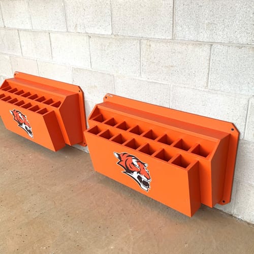 Dugout Angled Bat Rack - CADdetails