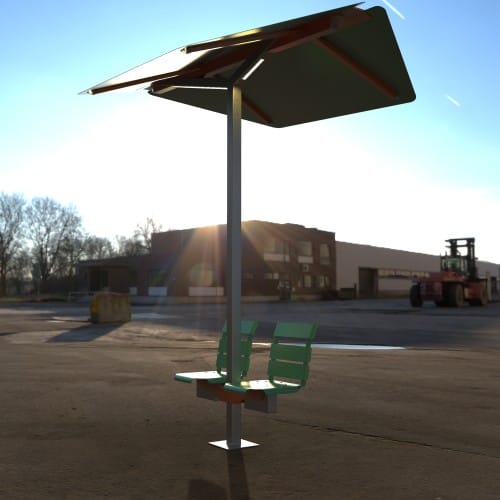 CAD Drawings SELS - Smart Era Lighting Systems Solar Transit Shaded Seating: Leaf Cover