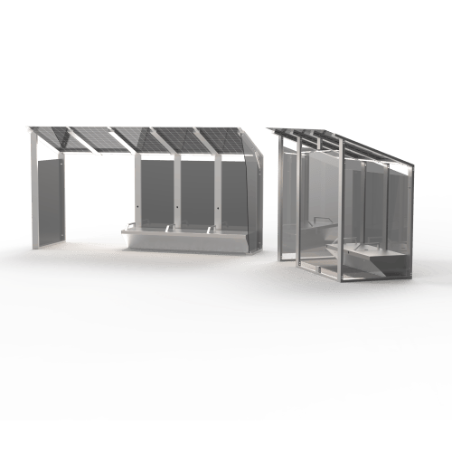 CAD Drawings BIM Models SELS - Smart Era Lighting Systems Modular Solar Shelter System: Solar Bus Shelter
