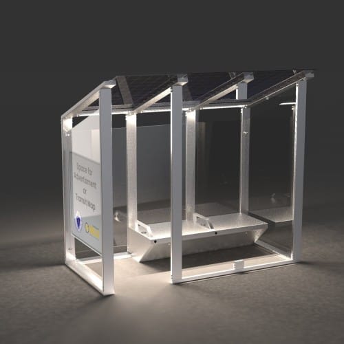 CAD Drawings BIM Models SELS - Smart Era Lighting Systems Modular Solar Shelter System: Solar Bus Shelter