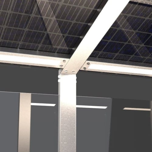 CAD Drawings BIM Models SELS - Smart Era Lighting Systems Modular Solar Shelter System: Solar Bus Shelter