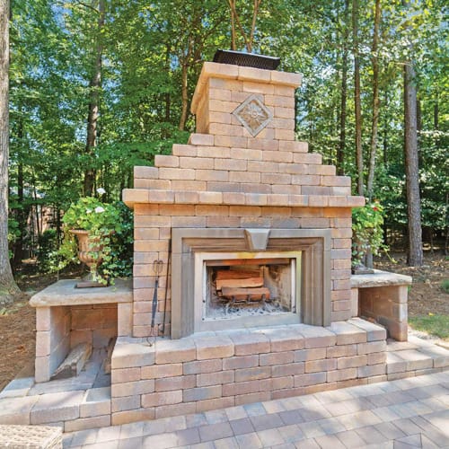CAD Drawings Nicolock Paving Stones Fireplace with Verona Wall