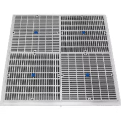 CAD Drawings AquaStar Pool Products 24xxx: 24" Square Frame with Four 12" Square Flat Grate Anti-Entrapment Suction Outlet Covers