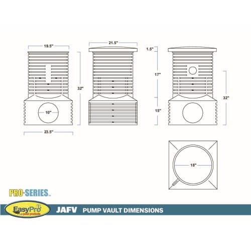 CAD Drawings EasyPro Pond Products Pro-Series Large Pump Vault (JAFV)
